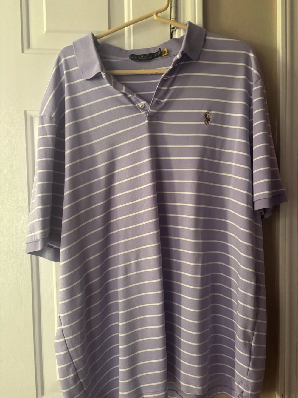 Ralph Lauren Lavender & White Striped Polo Shirt